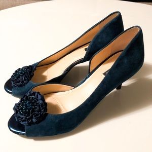 Alex Marie Teal Peep Toe Heel